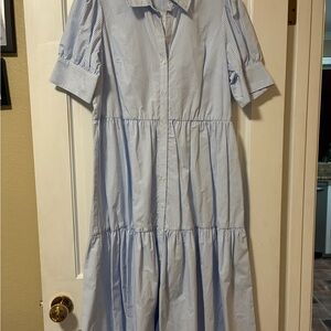 Crown & Ivy Blue Striped Long Sleeve Dress